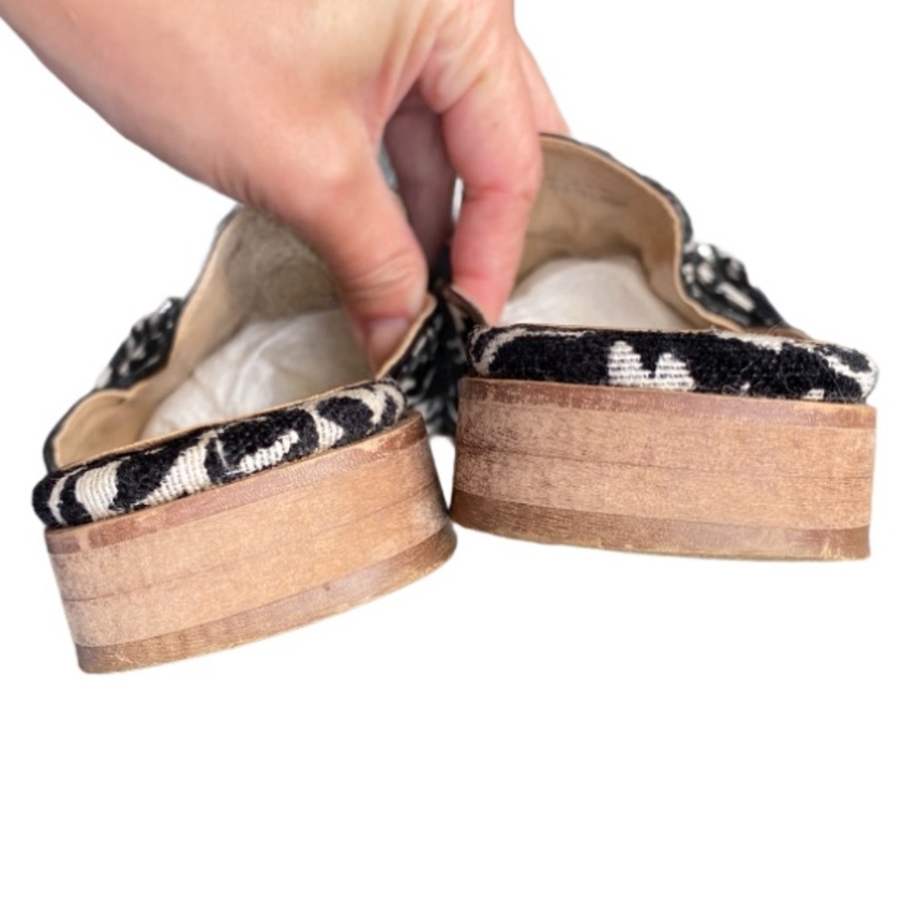 Topshop Kylie tapestry black white loafer shoes 39 - Picture 8 of 11